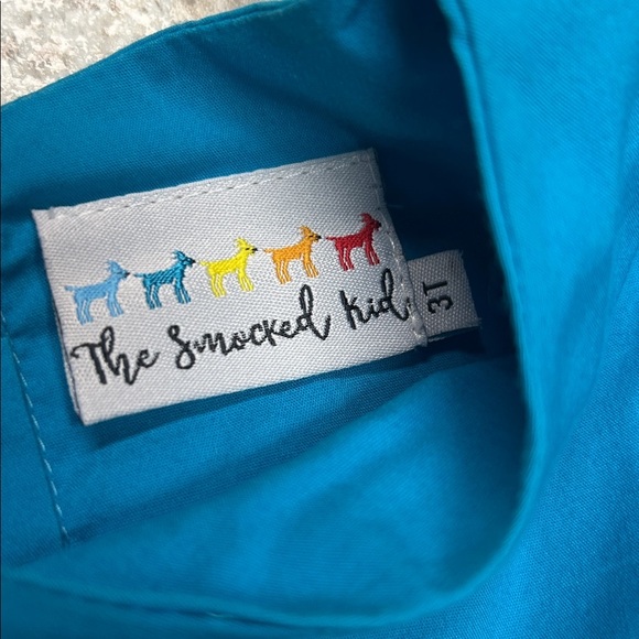 Blue and Red Santa Kids Casual Dress - Picture 2 of 3